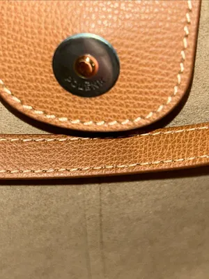 Polène Cyme Mini Textured Leather Tote Bag Camel Brown with Box & Dust Bag thumbnail 15