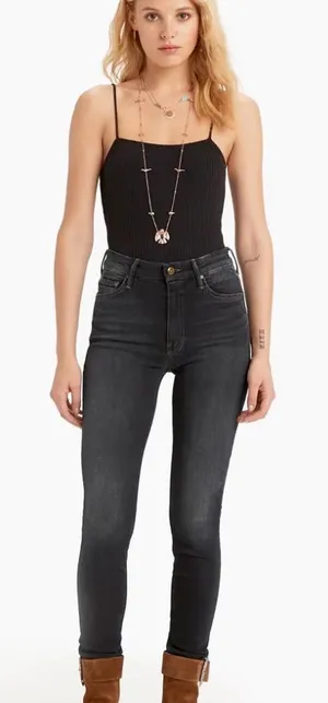 Mother High Waisted Looker Skinny Jeans in Coffee, Tea, Or Me thumbnail 1