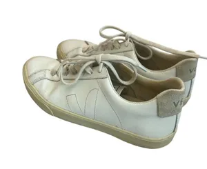 Veja White Sneakers Tennis Shoes Lace Up Casual Brazil Stitching Size 38 7 US thumbnail 2