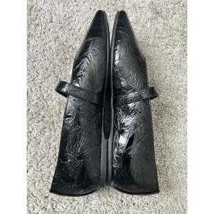 NWB Katy Perry The Evie Mary Jane Ballet Flat Womens Size 8 M Crinkle Black thumbnail 6