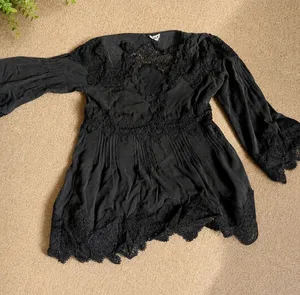 POL Black Lace Boho Blouse thumbnail 1
