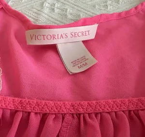 Victoria’s Secret Neon Pink Cream Lace Babydoll Lingerie Top Sz M Medium thumbnail 5