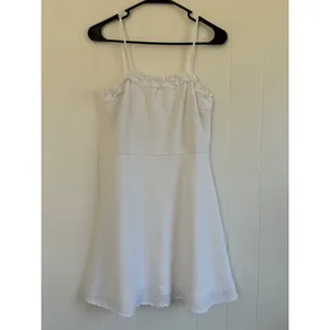 Altar'd State‎ White Ruffle Spaghetti Strap Mini Dress Textured Fit Flare Size S thumbnail 5