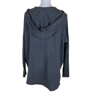 Athleta Charcoal Cowl Neck Hooded Long Sleeve Top Soft Stretch Gray Small thumbnail 2