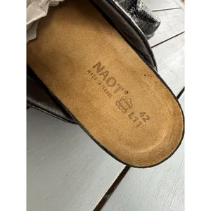 NAOT Black Croco Patent Leather Mules Slip on Clogs Women’s Wedge Shoes Size 11 thumbnail 10