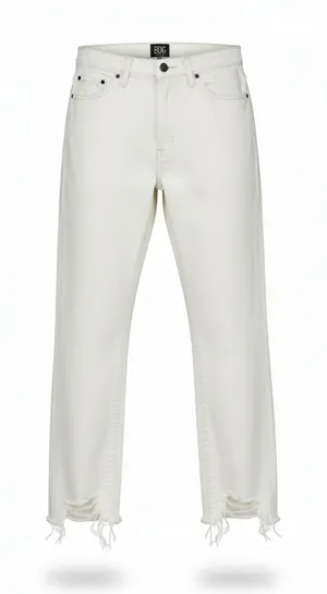 BDG Urban Outfitters‎ Jeans Womens 24 White Slim Straight Raw Hem Frayed thumbnail 1