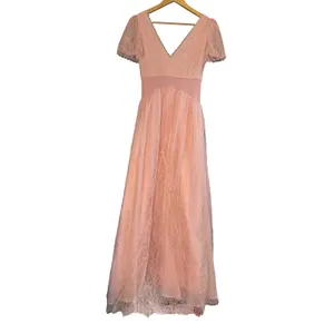 New‎ $595 ALICE & OLIVIA Charlsie Smocked Dress English Rose Pink Lace Long Sz 2 thumbnail 12