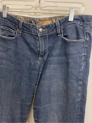 Paige Womens Size 28 31x29 31” Peg Skinny Jeans Blue Denim Cigarette Slim Leg Ma thumbnail 2