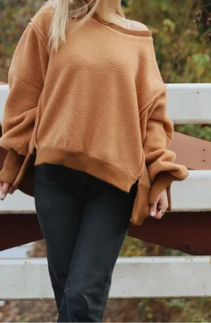 NWOT Free People Cozy Camden Sweatshirt thumbnail 1