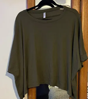 Olive Green Classic Women's oversized Top large thumbnail 1