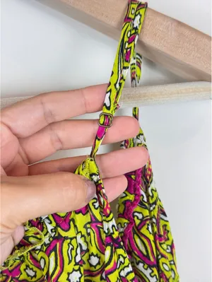 By Anthropologie Flounced Maxi Lounge Dress Citron Paisley Modal M Boho thumbnail 6