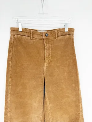 Everlane Corduroy Straight Leg Pants Women's 8 Tan Quiet Luxury thumbnail 4