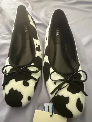 Cider Cow Print Ballet Flats thumbnail 1
