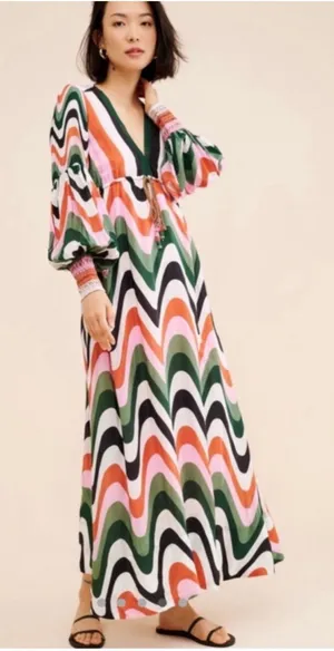 FARM Rio Wave Gradient Maxi Dress- size XS thumbnail 1