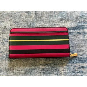 Kate Spade New York Staci 2021 Holiday Multi Striped Large Zip Wallet thumbnail 2