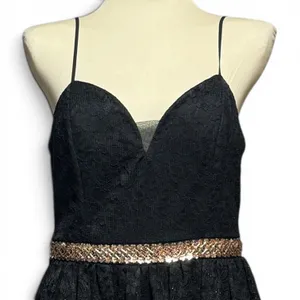 B. Darlin Mini Prom Cocktail Party Dress Lace Sequin Black Copper 15/16 thumbnail 2