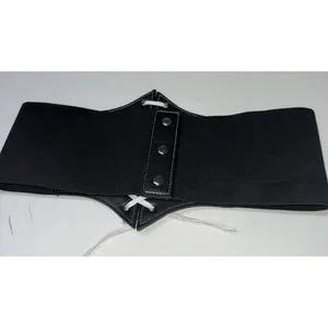 Corset Belt Womens Medium Large Black Lace Up Snap Back Pirate Goth Whimsigoth thumbnail 3