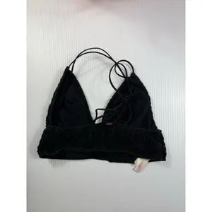 Pink Victorias Secret Strappy Crossback Lined Bralette Crop Top L‎ Black thumbnail 2