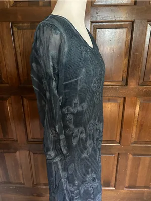 NWT Soft Surroundings Starling‎ Silk Dress XS 2-4 Mallard Blue Floral Boho Midi thumbnail 5