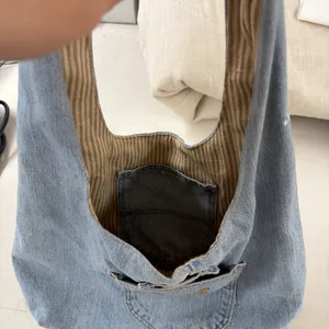 Rework denim purse Blue thumbnail 3