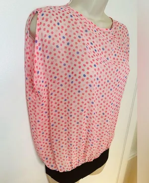 Fiorucci Polka Dot Light Pink Body Suit NWT Italian Size 40 Oversized Size 4 thumbnail 3