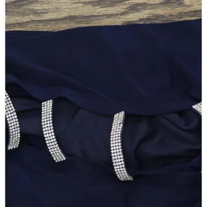 NWT MSK V-Neck Rhinestone Ladder Trim Side Slit Evening Gown Dress Navy Blue S thumbnail 10