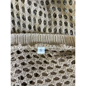 Women's Tan Woven‎ Short Sleeve Cardigan Size Small thumbnail 7