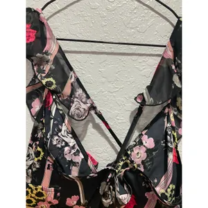 Victoria's Secret Ruffle Babydoll Satin Floral Top Sz S y2k thumbnail 7