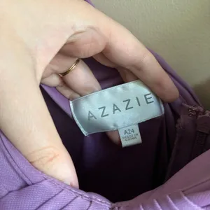 Azazie A24 Bridesmaid Dress Wisteria Purple Women Plus Chiffon Pleated Gown thumbnail 3