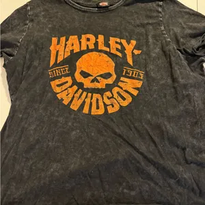 Harley Davidson Women’s Short Sleeve Gray Tee Logo Skull Florida XL? T-shirt thumbnail 1