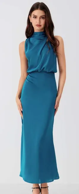 High Neck Sleeveless Maxi Dress thumbnail 1