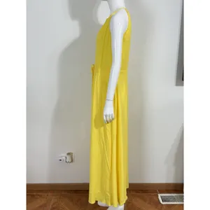 Diane von Furstenberg Women XS Sally Dress Yellow Lemon Zest Maxi Drawstring NWT thumbnail 6