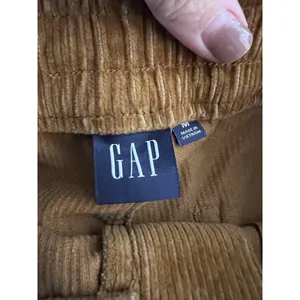 GAP High Rise Corduroy Pants Brown Camel Elastic Waist Relaxed Straight Leg Size thumbnail 2