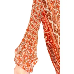 Soft Surroundings Boho Lightweight Blouse‎ Womens Large Hippie 70s Burnt Orange thumbnail 4