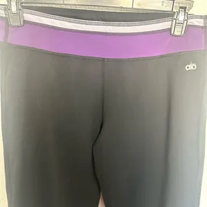 Alo Yoga Pants Leggings Wide Leg Small Black Purple Loose Fit CoolFit thumbnail 3