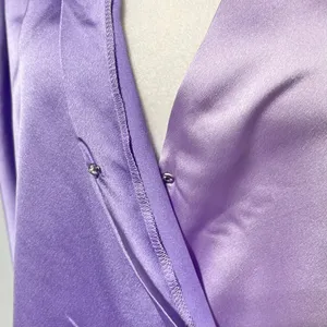 New Strut & Bolt Two Tone Satin Faux Wrap Long Sleeve Bodysuit Purple Size Large thumbnail 7