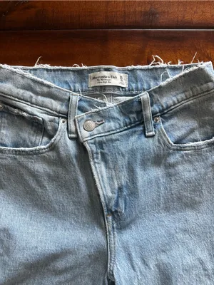 Abercrombie & Fitch Light Blue Straight-Leg Jeans- 90’s Ultra High Rise thumbnail 2