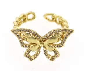 Gold Plated Butterfly Openable Ring thumbnail 2