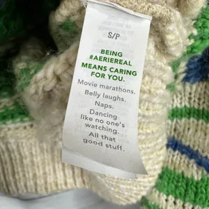 Aerie Womens size Small Intarsia Chunky Knit Wool Blend Oversized Sweater thumbnail 9