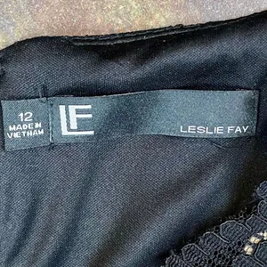 Leslie Fay Black Lace Ruched Waistline Elbow Sleeve Dress 12 thumbnail 7