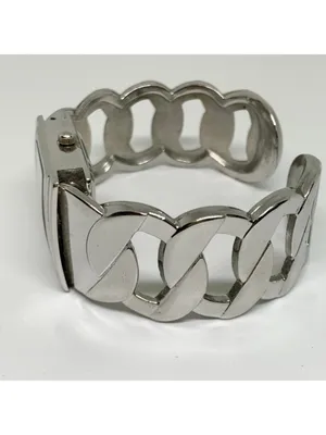 Studio silver tone women’s watch 24mm quartz cuff bracelet size 6.5” running thumbnail 4