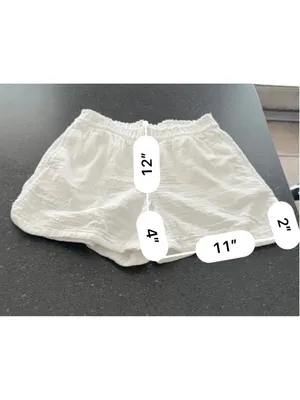 Old Navy White Crinkle Gauze Shorts High Waisted Comfort Waistband Size S thumbnail 4