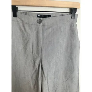 ASOS Design Petite Grey High Waisted Wide Leg Trouser Pants US 2 UK 6 EU 34 thumbnail 2