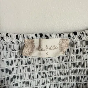 Altar'd State White and Black Puff Sleeve‎ Blouse with Tie Front thumbnail 3