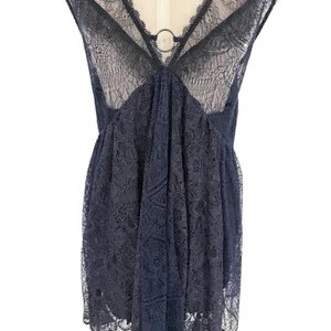 Free People Don't You Dare Lace Mini Dress Open Back Black Combo‎ Size Small NWT thumbnail 12