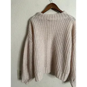Sezane Olric Jumper Kid Mohair Alpaca Light Pink Womans Small thumbnail 4
