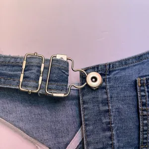 Mimi Denim Maternity Overalls With Attachment‎ To Gather In Back Med Wash S thumbnail 5