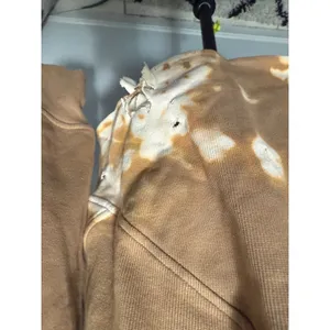 Lululemon Scuba Oversized Funnel Neck‎ Full Zip Jacket XS/S Tan Distressed thumbnail 4