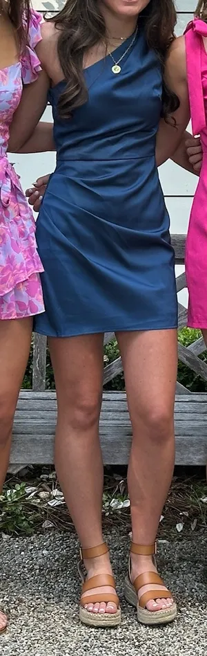 Lulus min homecoming dress blue satin thumbnail 1