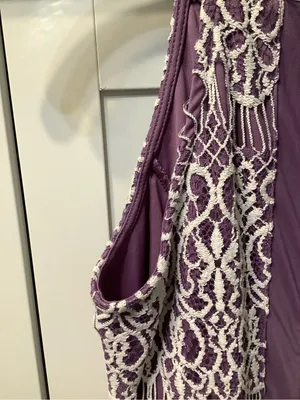 Altar'd State Purple Dress with White Lace Overlay EUC Wedding Sorority Feminine thumbnail 10